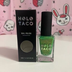 Holo Taco Rock Candy Sour Note green holographic nail polish